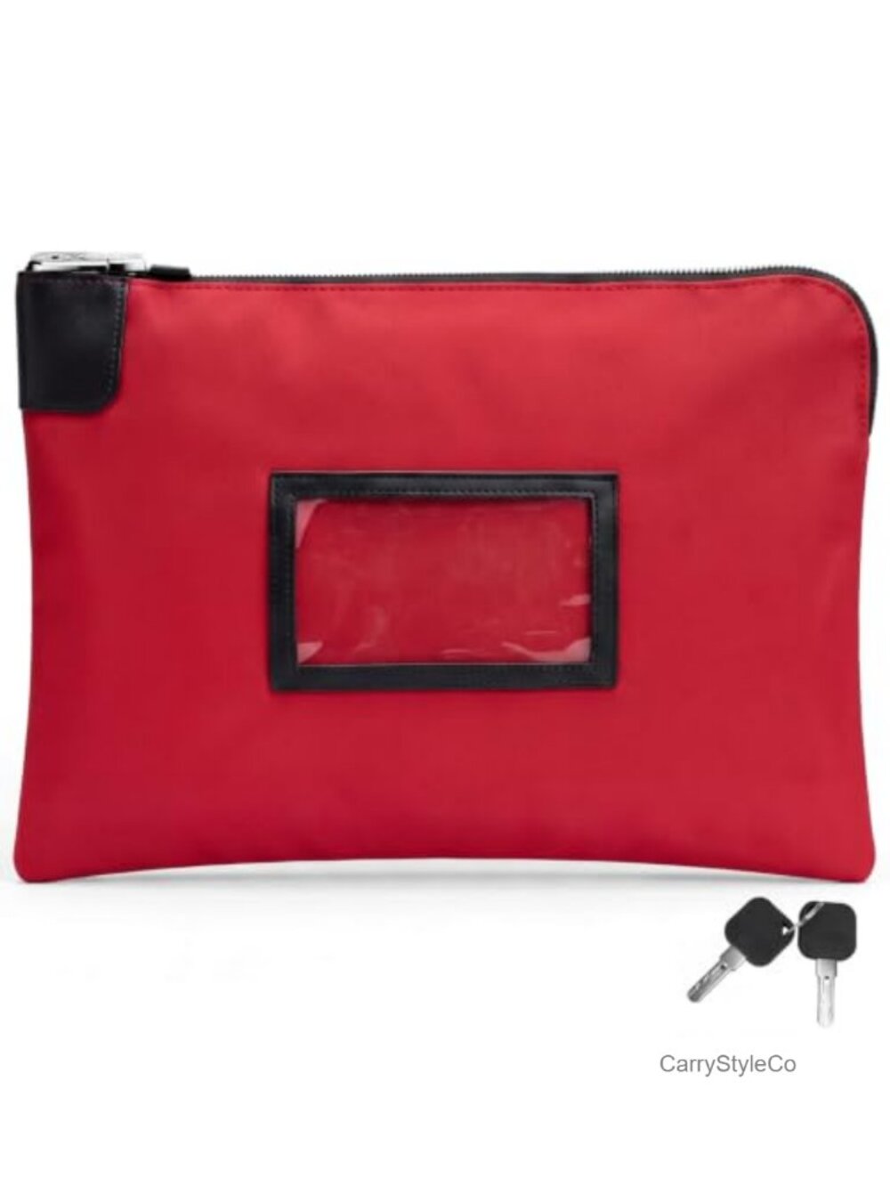 Locking Money Bag with Keys Nylon 15x11 in Cash Deposit Bag